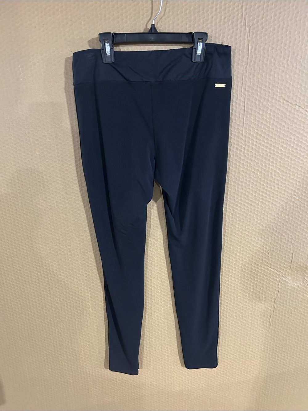 Alala Black Active Legging with Gold Logo Plate
